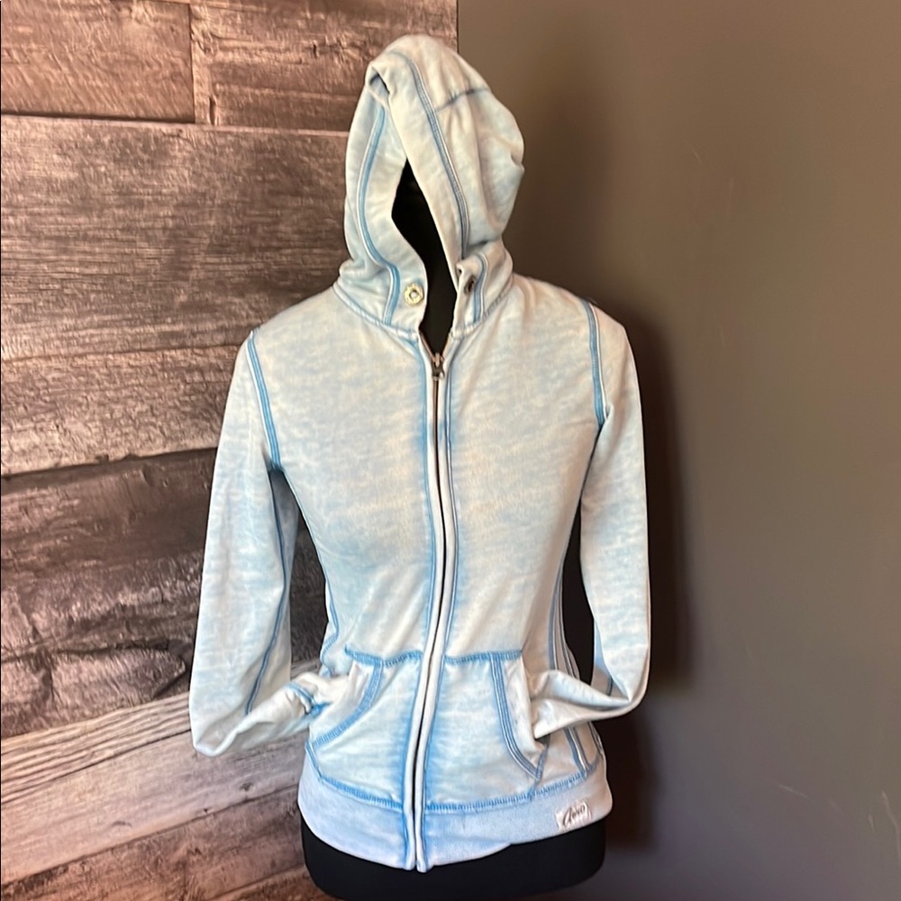 Areo Blue Zip-Up Hoodie Jacket